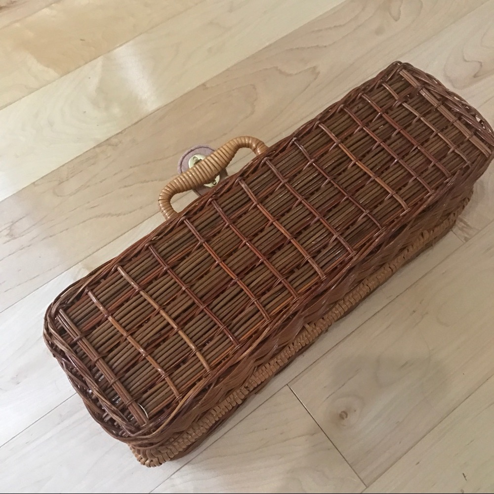 Wicker wine bottle basket - Picture 6 of 8